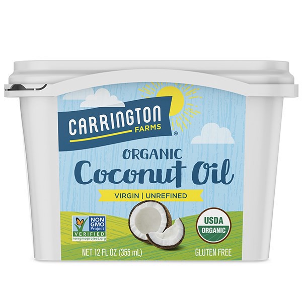 slide 1 of 1, Carrington Farms Coconut Oil 100 Organic Extra Virgin, 12 fl oz