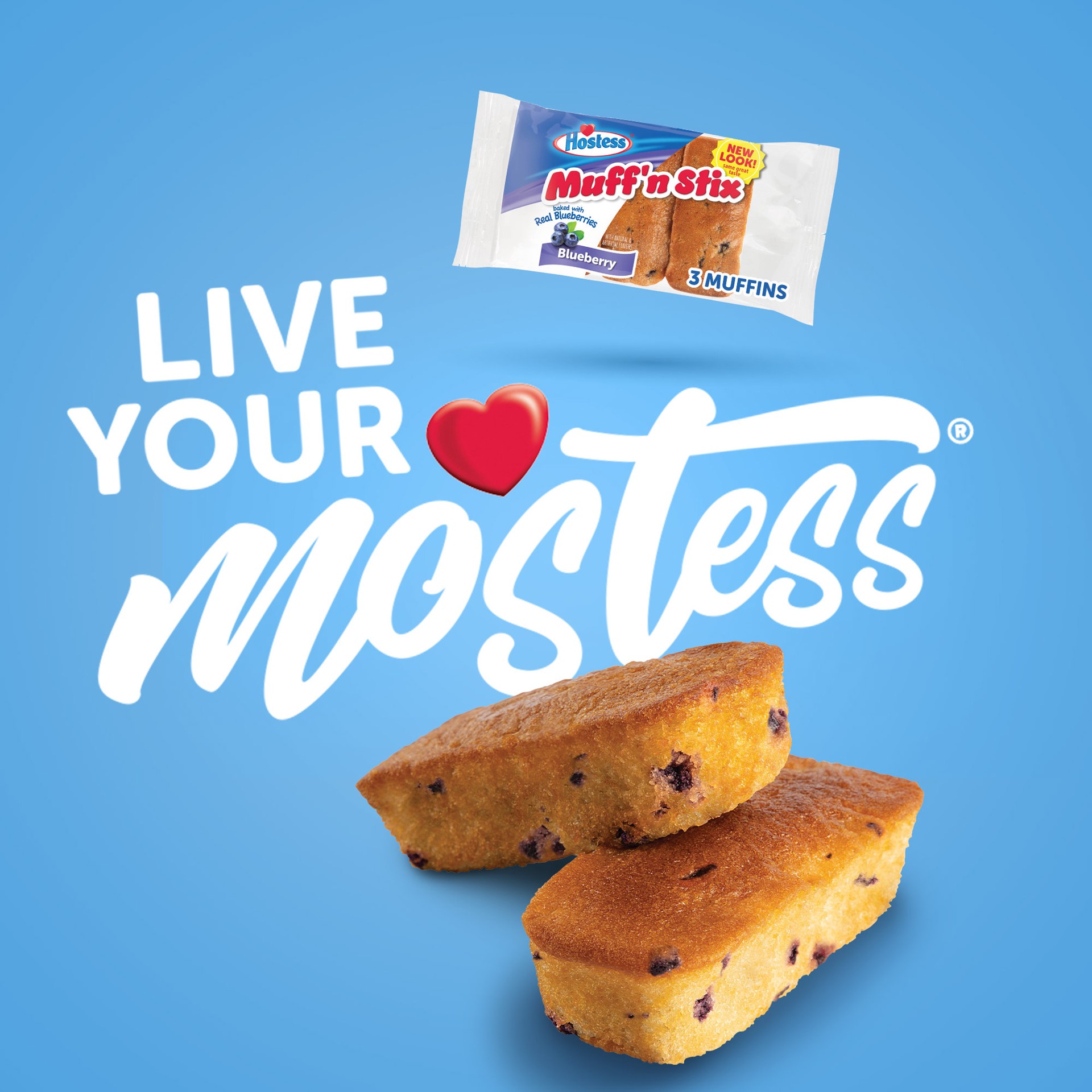 slide 3 of 4, HOSTESS Blueberry Muff'n Stix Single Serve, 3 Count, 3 oz, 3 oz