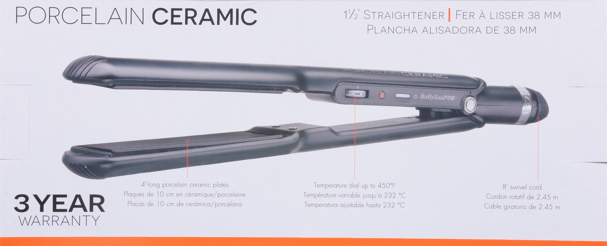 slide 9 of 13, BaBylissPRO Ceramic Porcelain 1.5 Inch Straightener 1 ea, 1 ct