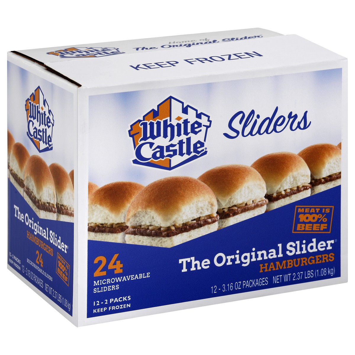 slide 6 of 10, White Castle Frozen Hamburgers, 24 ct