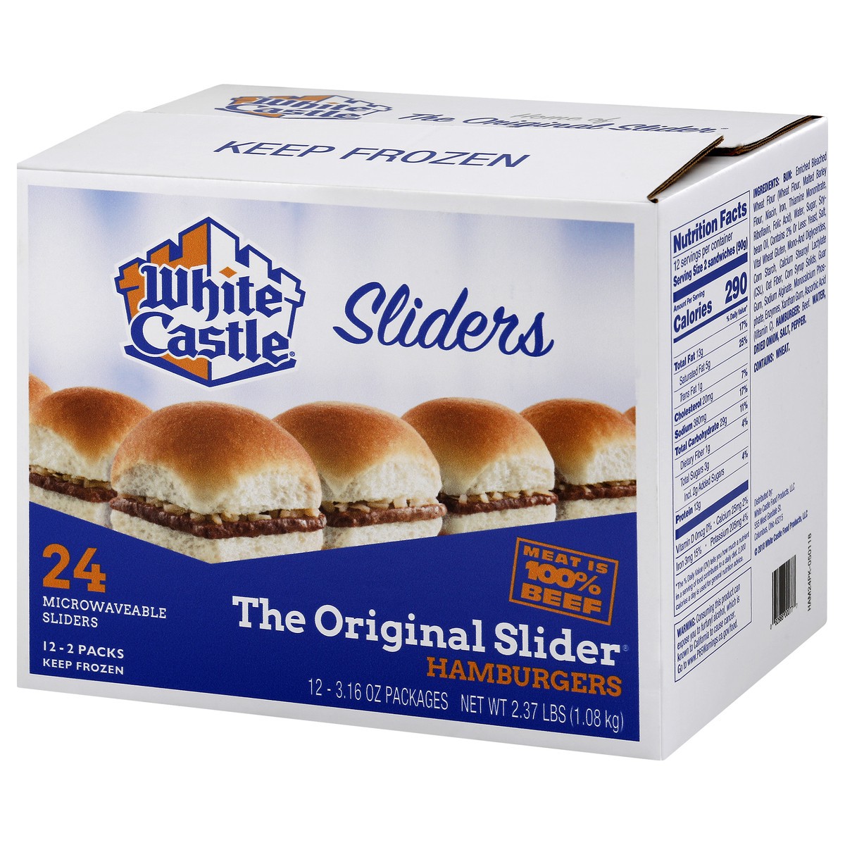 slide 2 of 10, White Castle Frozen Hamburgers, 24 ct