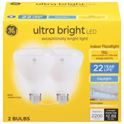 GE 24 Watts Ultra Bright LED Daylight Indoor Floodlight Light Bulbs 2 ea