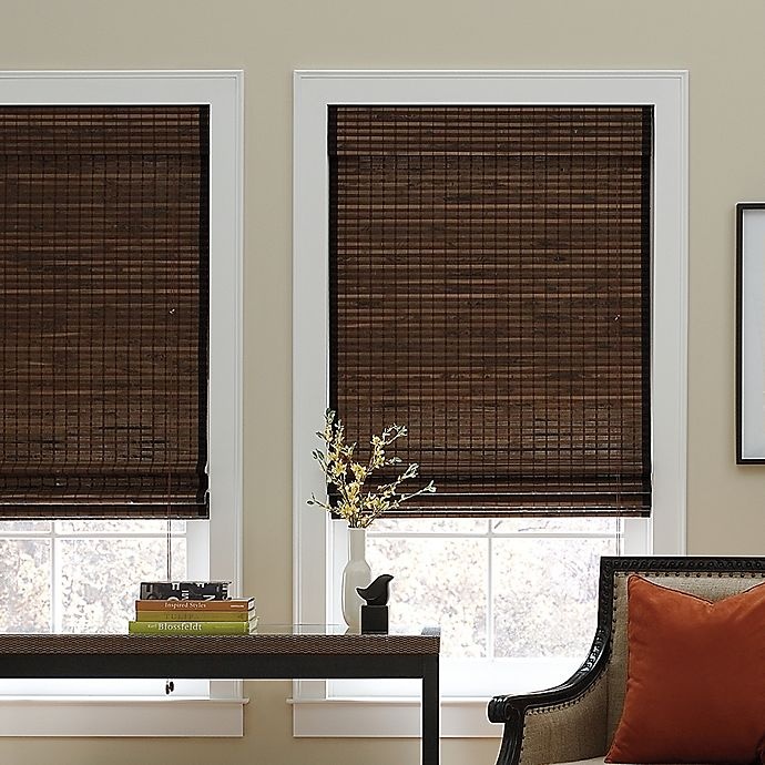 slide 1 of 1, Real Simple Natural Roman Shade - Chocolate, 34 in x 72 in