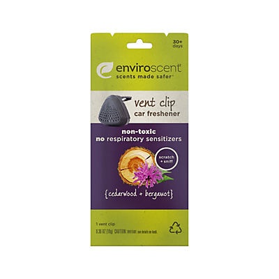 slide 1 of 1, Enviroscent Cedarwood & Bergamot Vent Clip Car Freshener, 1 ct