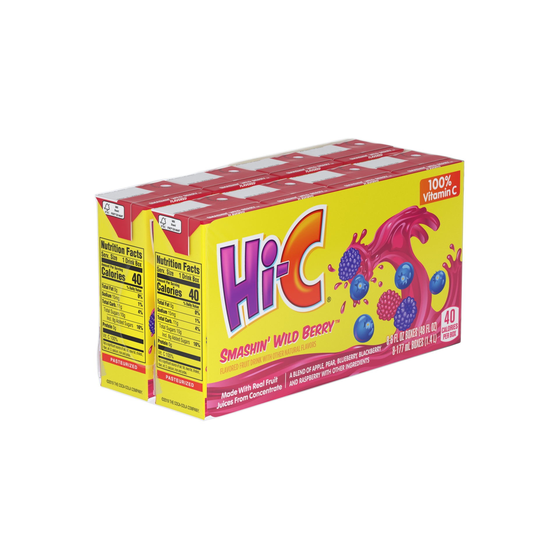 slide 2 of 4, Hi-C Smashin Wild Berry Juice Boxes, 8 ct; 6 fl oz