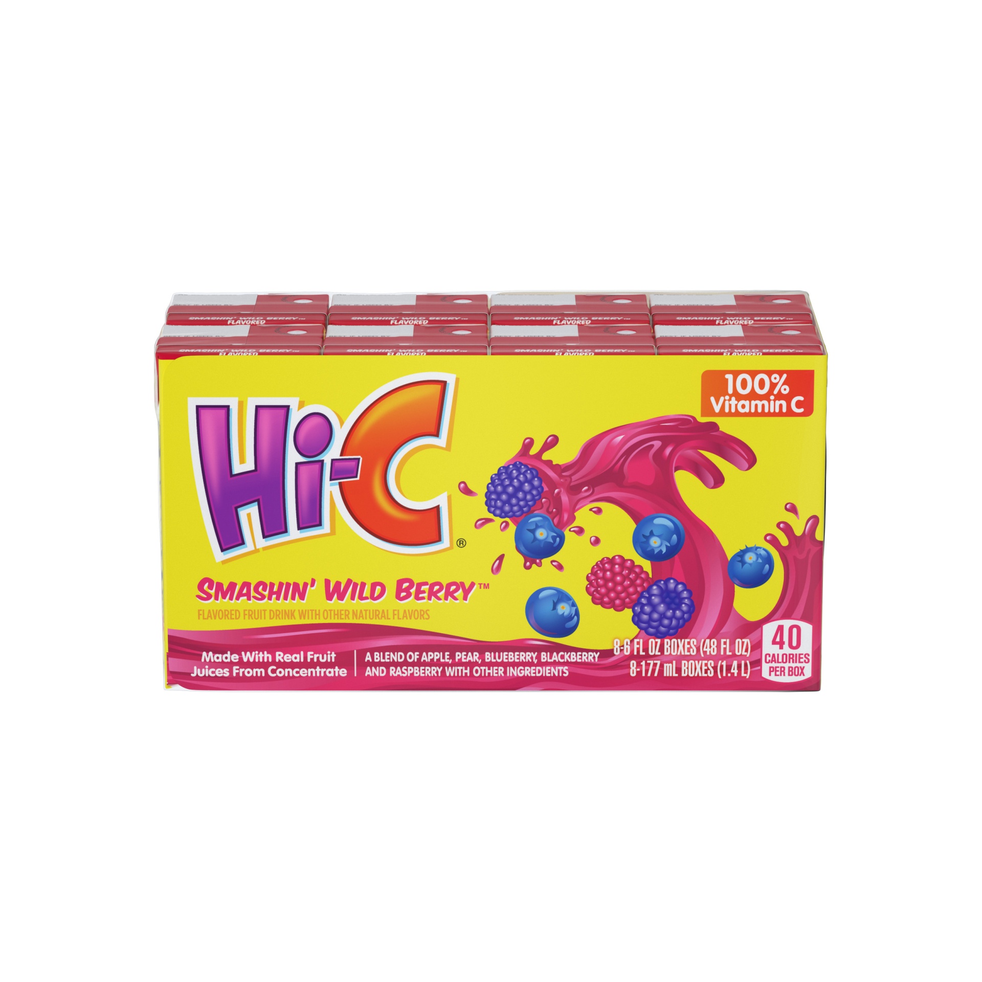 slide 4 of 4, Hi-C Smashin Wild Berry Juice Boxes, 8 ct; 6 fl oz