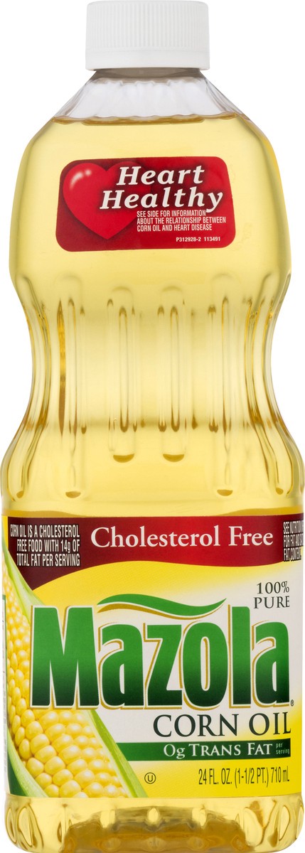 slide 6 of 9, Mazola 100% Pure Cholesterol Free Corn Oil 24 oz, 24 oz