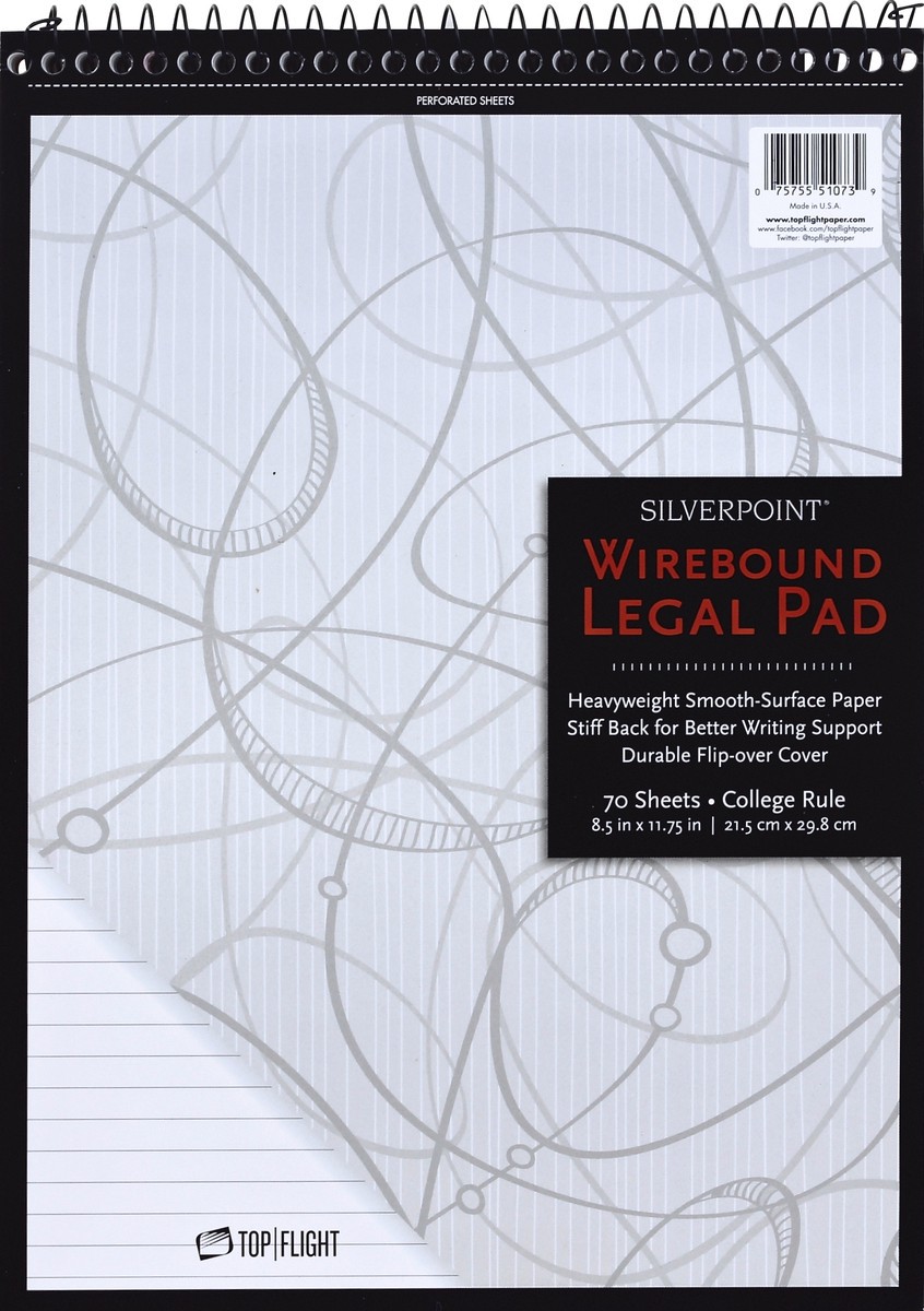 slide 2 of 4, Top Flight Silverpoint College Rule Legal Pad 70 Sheets, 70 ct