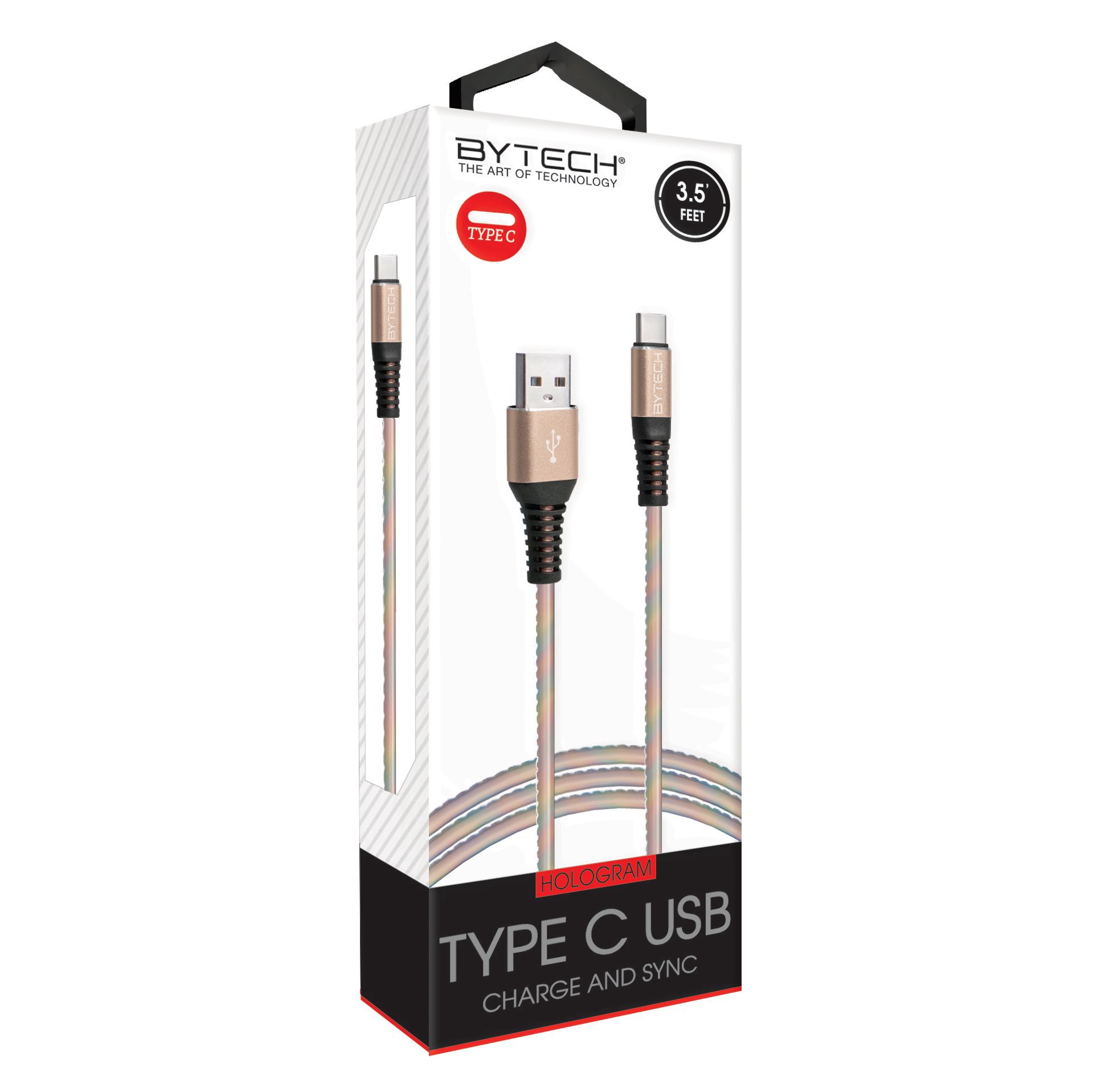 slide 1 of 1, Bytech Halogram Type-C Cable, 1 ct