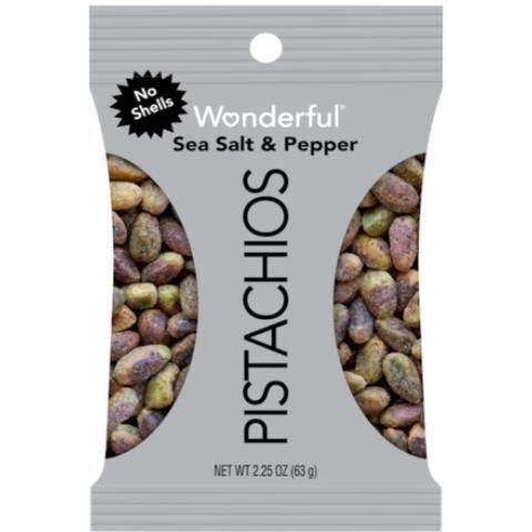slide 1 of 1, Wonderful Pistachios Sea Salt N Pepper, 2.25 oz