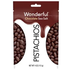 Wonderful Pistachios Chocolate Sea Salt, 4 Ounce Resealable Bag