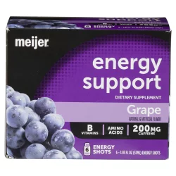 Meijer Energy Support Shots Regular Strength Grape