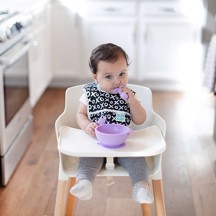 slide 2 of 2, Bumkins Silicone First Feeding Set with Lid and Spoon - Lavender, 1 ct