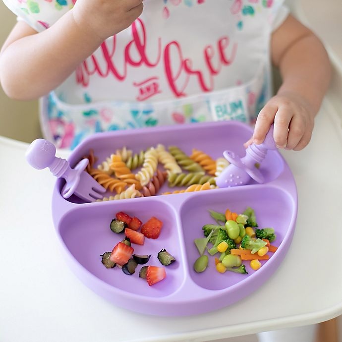 slide 2 of 3, Bumkins Silicone Grip Toddler Dish - Lavender, 1 ct