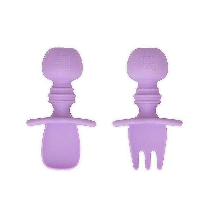 slide 1 of 2, Bumkins Silicone Toddler Chewtensils - Lavender, 1 ct