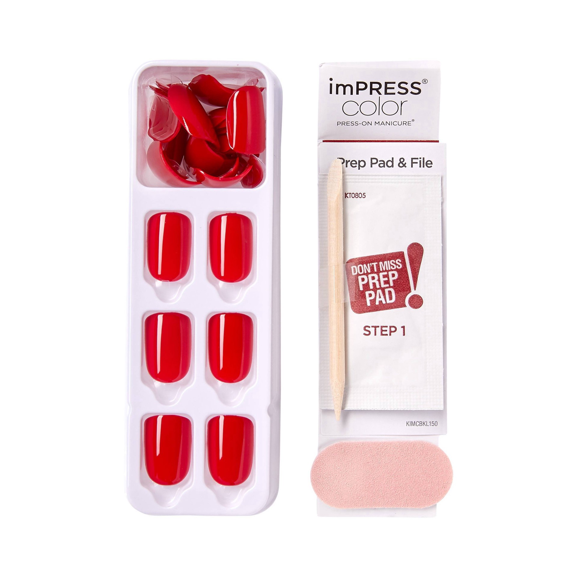 slide 6 of 6, KISS Products Short Square Press-On Manicure Fake Nails - Reddy or Not - 33ct, 33 ct