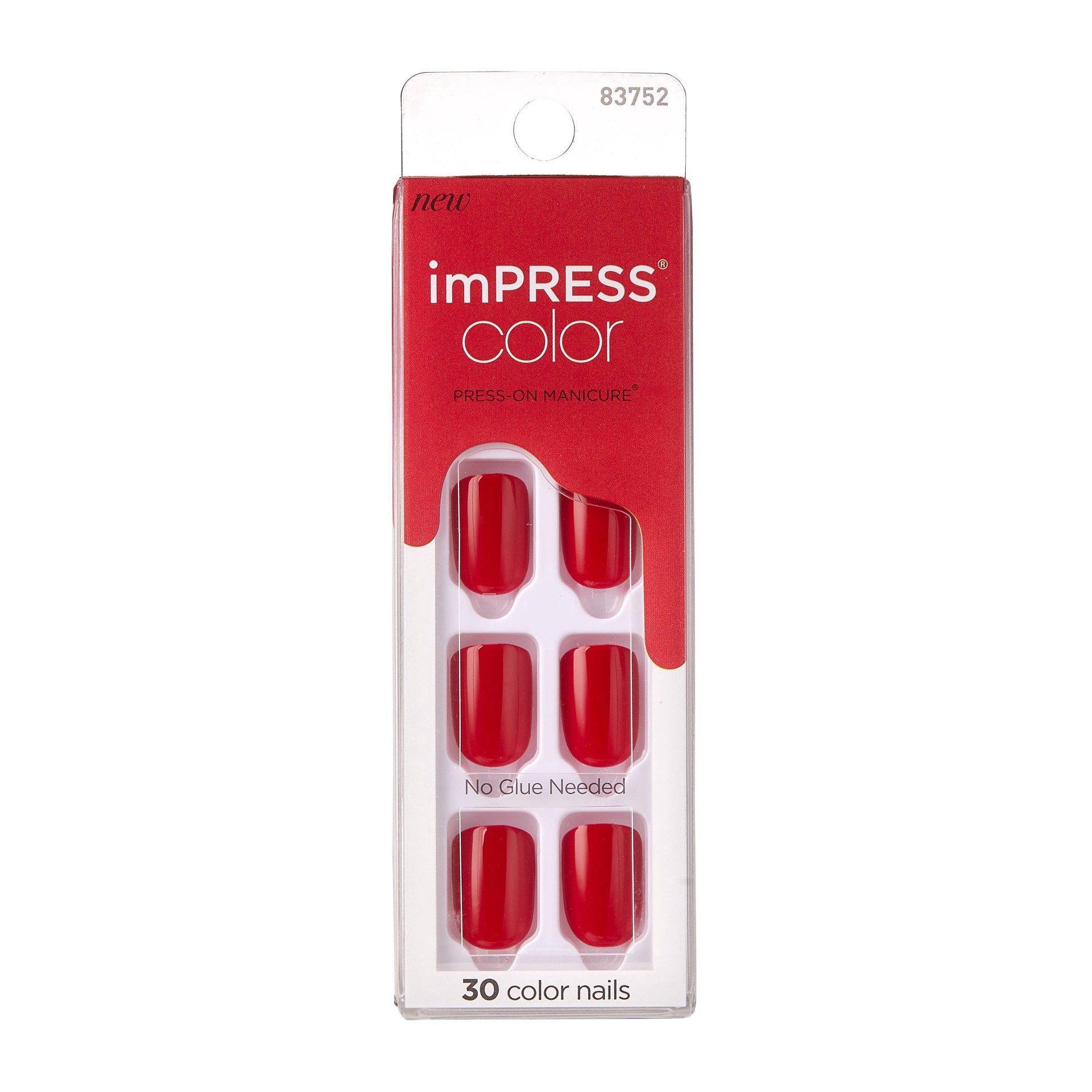 slide 1 of 6, KISS Products Short Square Press-On Manicure Fake Nails - Reddy or Not - 33ct, 33 ct