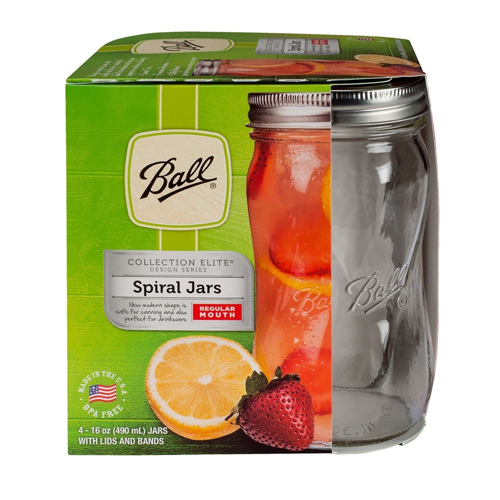 slide 4 of 5, Ball Collection Elite Spiral Canning Jar, 4 ct; 16 oz