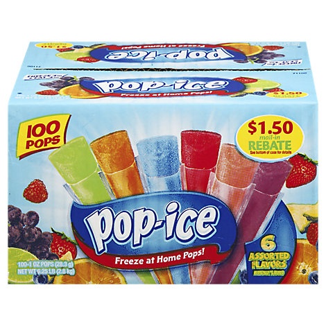 slide 1 of 1, Pop-Ice Freezer Bars Pops, 100 ct