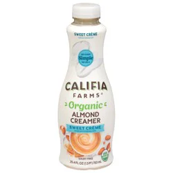 Califia Farms Dairy Free Organic Sweet Creme Almond Creamer 25.4 fl oz