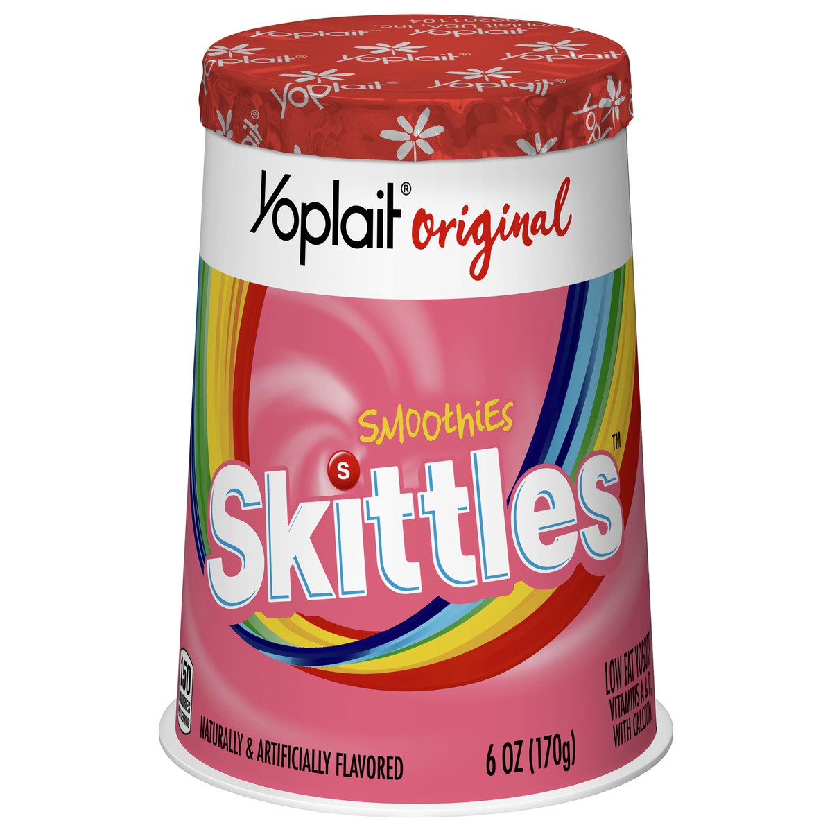 slide 5 of 13, Yoplait Original Skittles Smoothies Low Fat Yogurt, 6 OZ Yogurt Cup, 6 oz