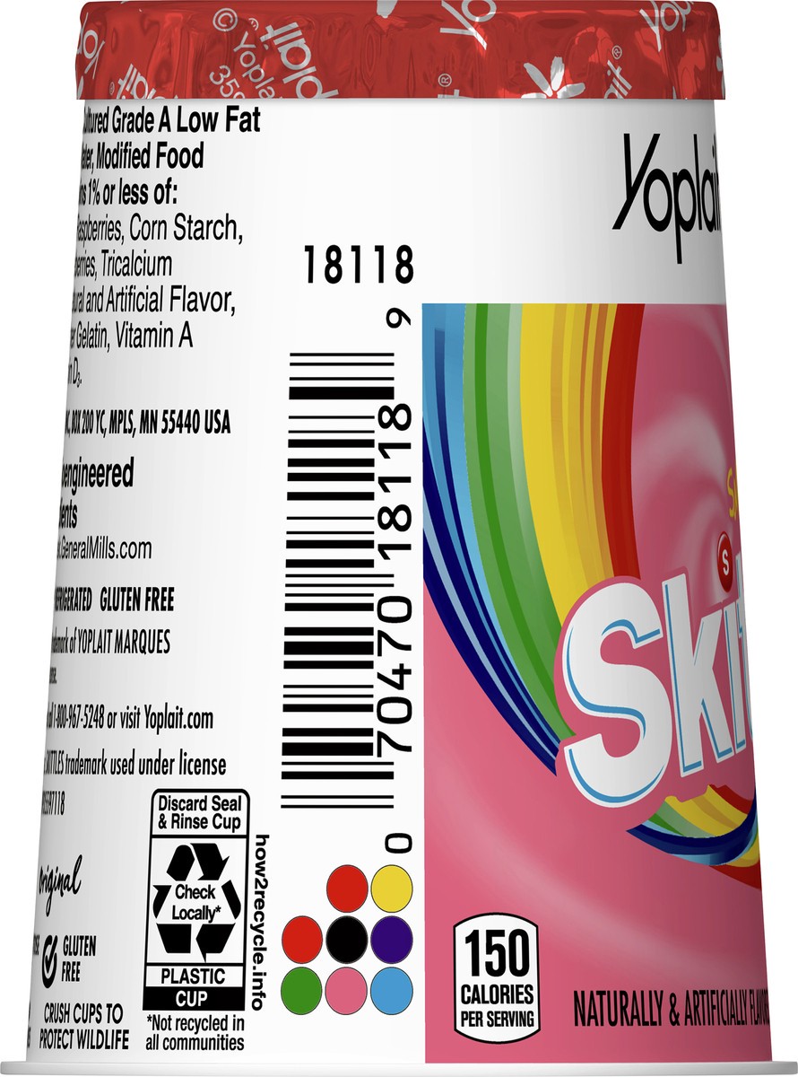 slide 12 of 13, Yoplait Original Skittles Smoothies Low Fat Yogurt, 6 OZ Yogurt Cup, 6 oz