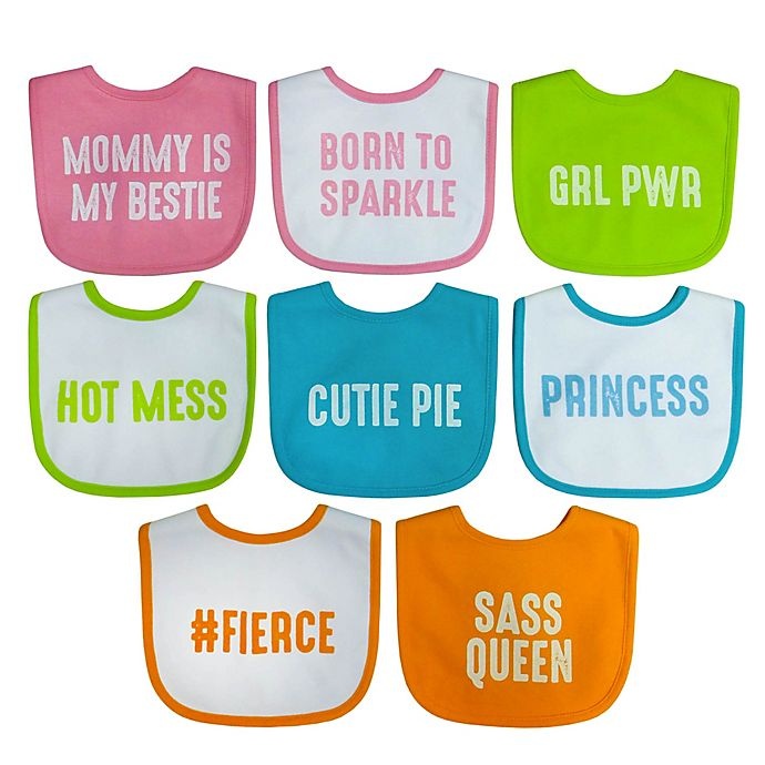 slide 2 of 3, Neat Solutions Mommy is My Bestie Infant Bib Set with Water-Resistant Lining, 8 ct