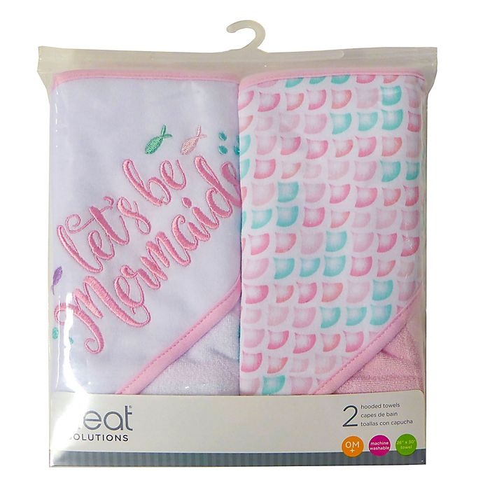 slide 4 of 4, Neat Solutions Mermaid Hooded Towels - Pink, 2 ct