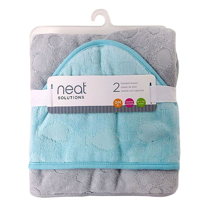 slide 2 of 4, Neat Solutions Fish Hooded Towels - Teal/Grey, 2 ct