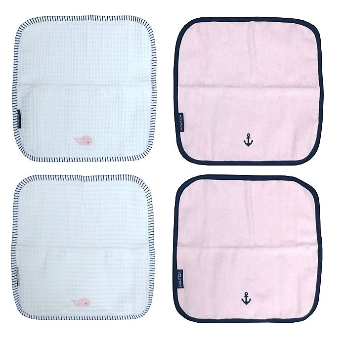 slide 2 of 4, Nautica Washcloths - Pink, 4 ct