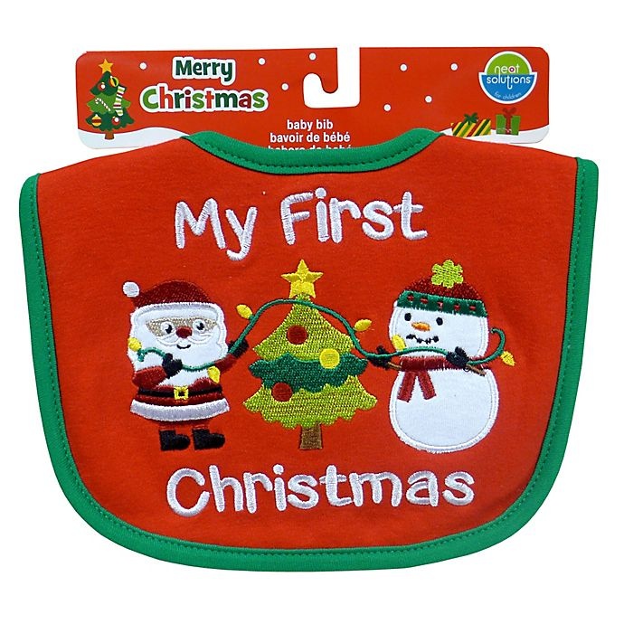 slide 2 of 2, Neat Solutions My 1st Christmas" Bib - Red", 1 ct