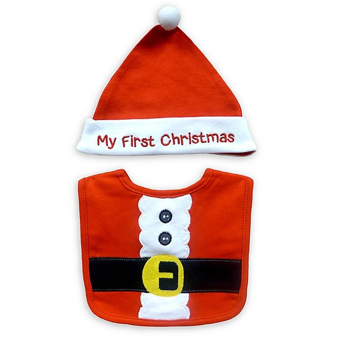 slide 1 of 2, Neat Solutions Christmas Bib and Hat Set - Red, 2 ct