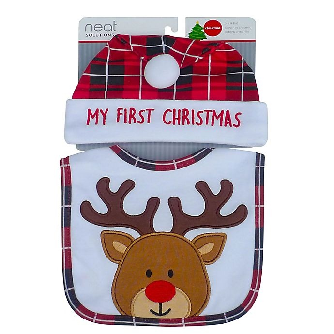 slide 2 of 4, Neat Solutions'My First Christmas' Bib and Hat Set, 1 ct