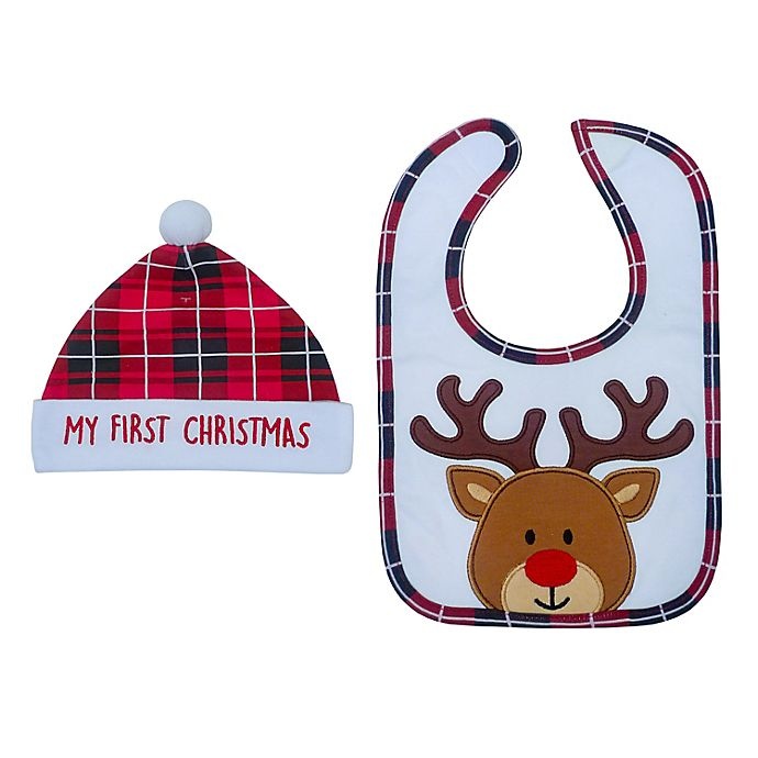 slide 1 of 4, Neat Solutions'My First Christmas' Bib and Hat Set, 1 ct