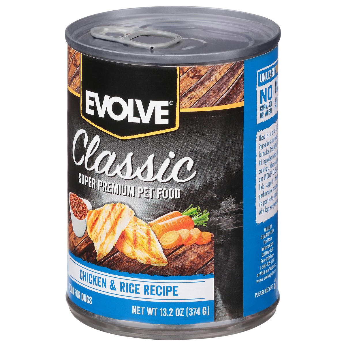 slide 10 of 12, Evolve Classic Chicken & Rice Recipe Food for Dogs 13.2 oz Can, 13.2 oz