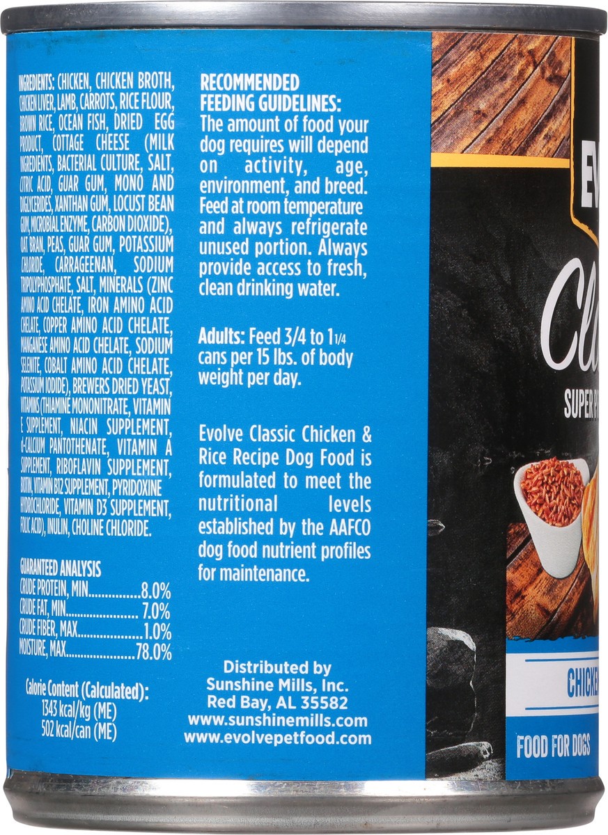slide 5 of 12, Evolve Classic Chicken & Rice Recipe Food for Dogs 13.2 oz Can, 13.2 oz