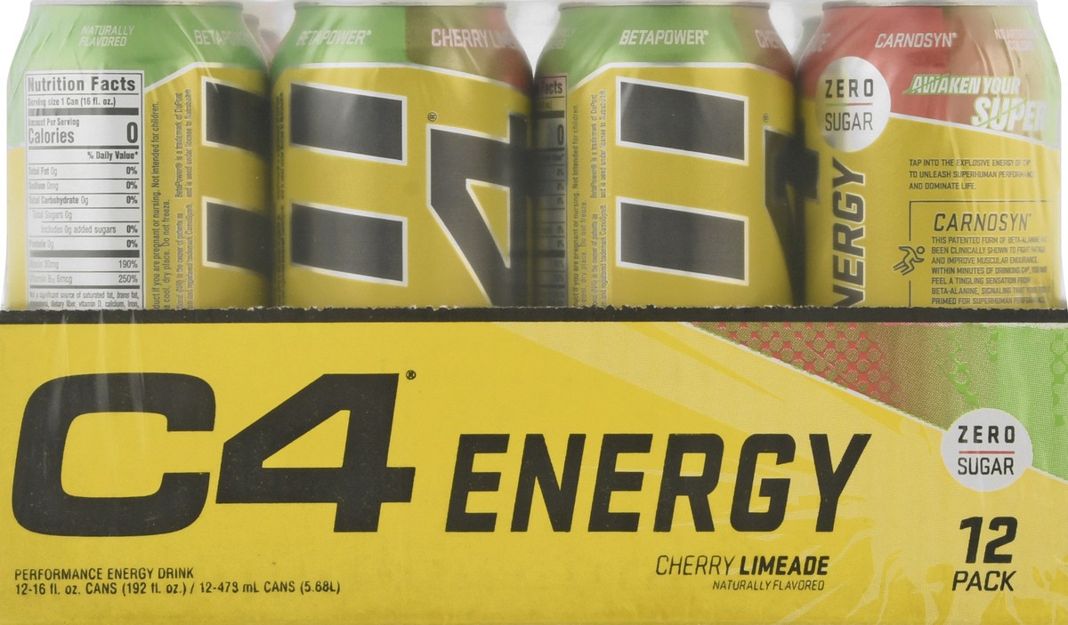 slide 1 of 13, C4 Sport Energy 12 Pack Cherry Limeade Performance Energy Drink 12 ea, 12 ct