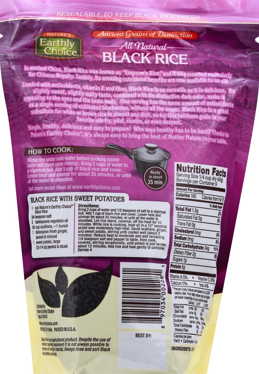 slide 2 of 13, Nature's Earthly Choice All Natural Black Rice 14 oz, 14 oz