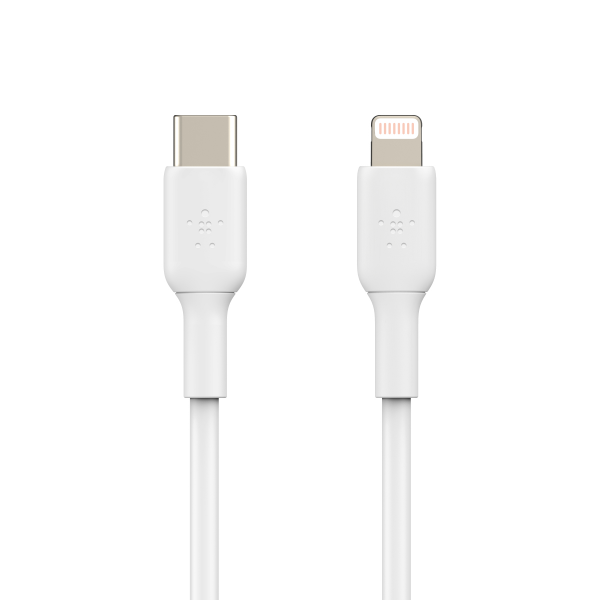 slide 4 of 9, Belkin BoostCharge Fast Charging USB C to Lightning Cable /1M - MFi Certified 18W Power Delivery iPhone Charger Cord - Apple Charger USB C Cable - Fast Charging for iPhone 14, iPhone 13 - White, 3.3 ft