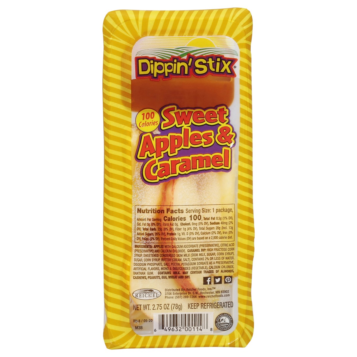 slide 1 of 12, Dippin'Stix Dippin' Stix Sweet Gala Apples & Caramel, 13.75 oz, 5 ct, 2.75 oz