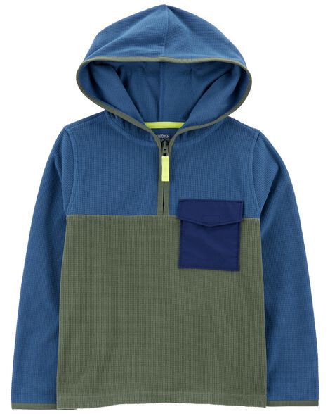 slide 1 of 2, Oshkosh Kid Colorblock Fleece Pullover - Green Green, Blue 4, 1 ct