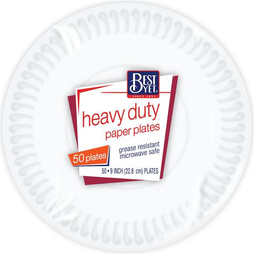 slide 1 of 1, Best Yet Heavy Duty Paper Plates, 50 ct