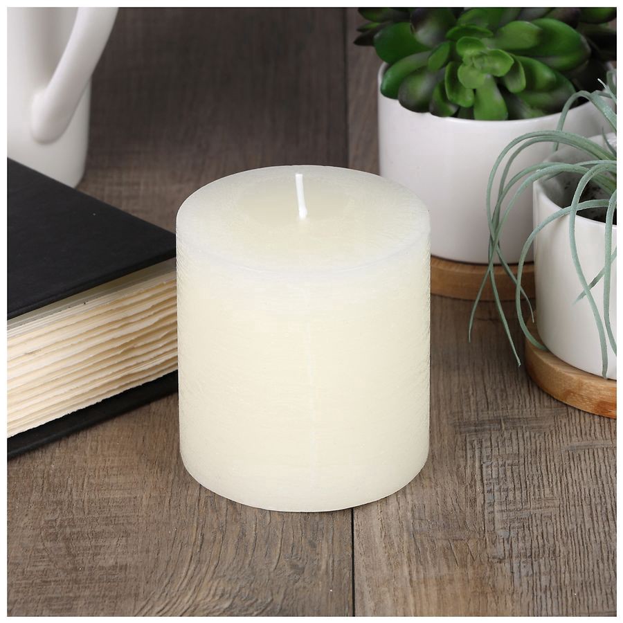 slide 3 of 5, Modern Expressions Pillar Candle Unscented, 3 Inch, 1 ct