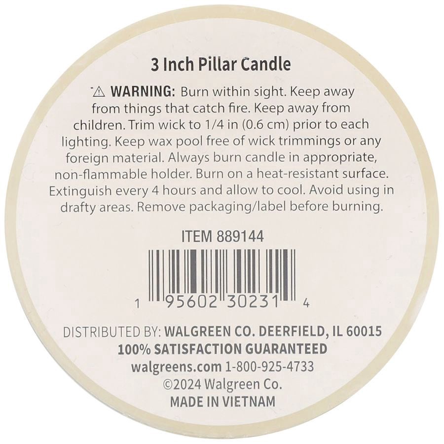 slide 5 of 5, Modern Expressions Pillar Candle Unscented, 3 Inch, 1 ct