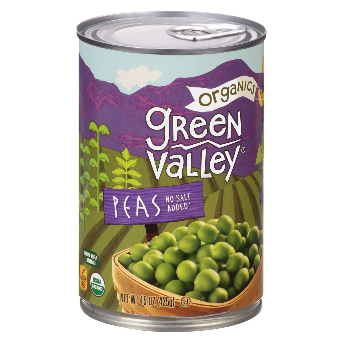 slide 2 of 7, Green Valley Organics Organic Peas, 15 oz