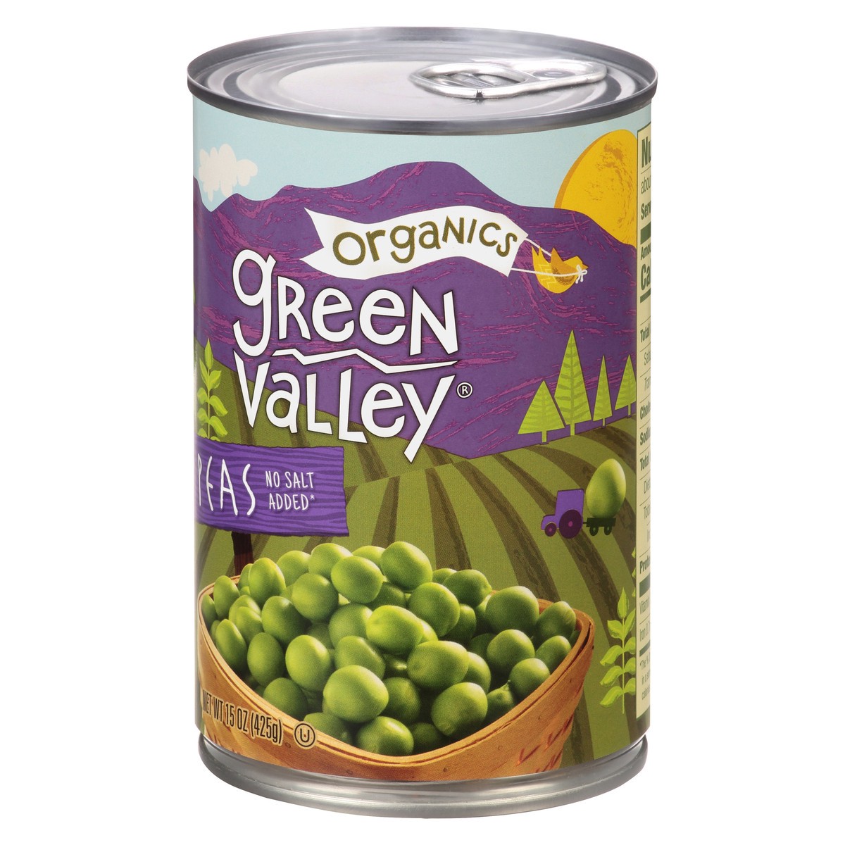 slide 3 of 7, Green Valley Organics Organic Peas, 15 oz