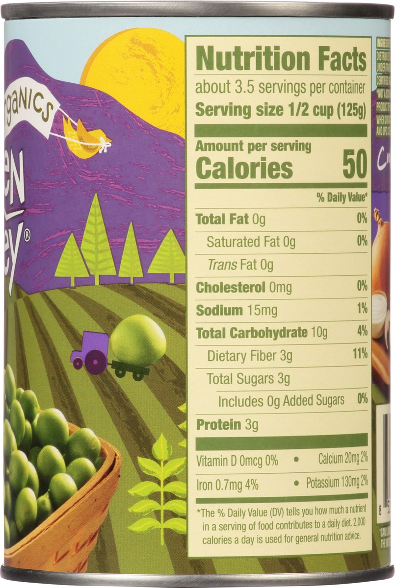 slide 7 of 7, Green Valley Organics Organic Peas, 15 oz