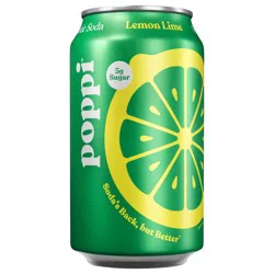 Poppi Prebiotic Soda Lemon Lime Flavored, 12 Fl Oz