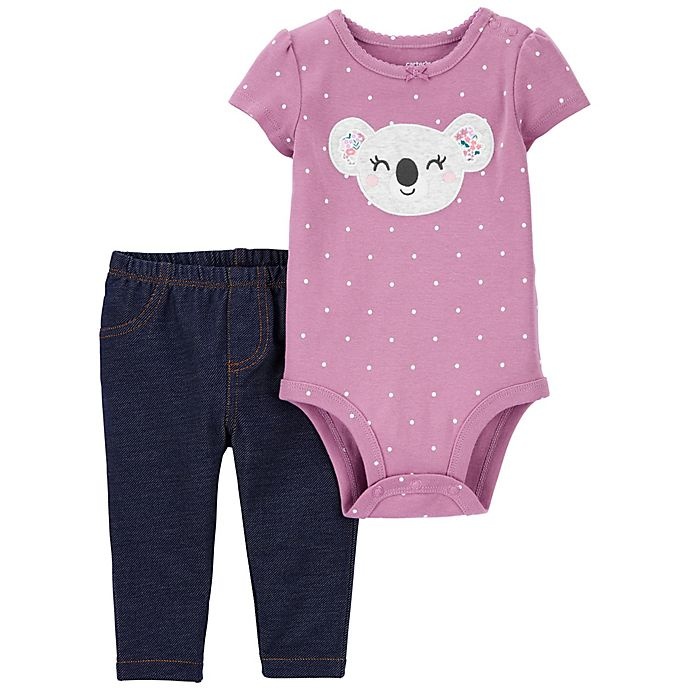 slide 1 of 1, Carter's Koala Bodysuit and Pant Set - Purple, 2 ct; 3 M