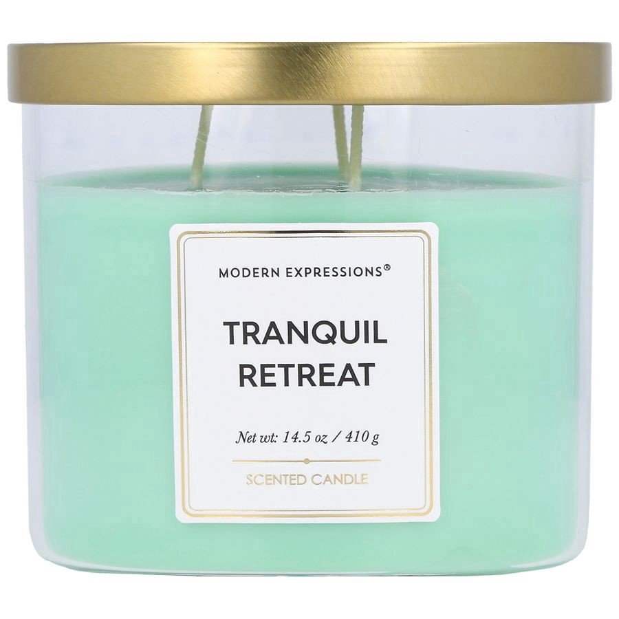 slide 1 of 3, Modern Expressions Scented Candle Tranquil Retreat, 14.5 oz